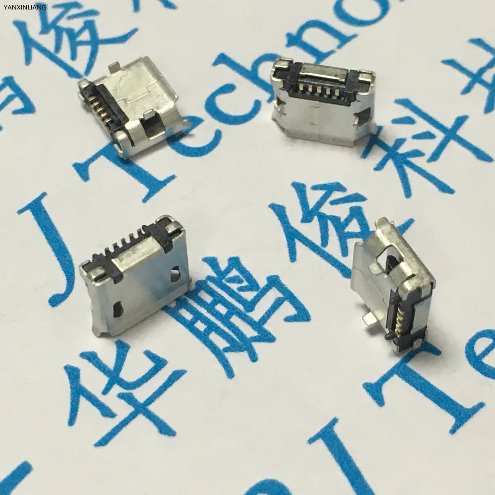 

10PCS Micro USB Connector Jack Female Type 5Pin SMT Tail Charging Socket PCB Board mini USB