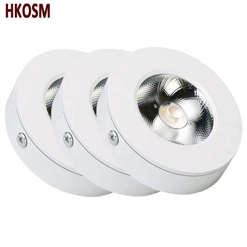 

3W 5w 7w Surface Mount Cob Led Spot Down Light Ultra Thin Driverless downlights warm white / white No Drill Holes Need
