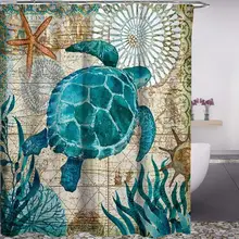 180 см 3D принт черепаха занавеска для душа прочный Водонепроницаемый моющийся полиэстер экологически чистый декор для ванной комнаты с крючками