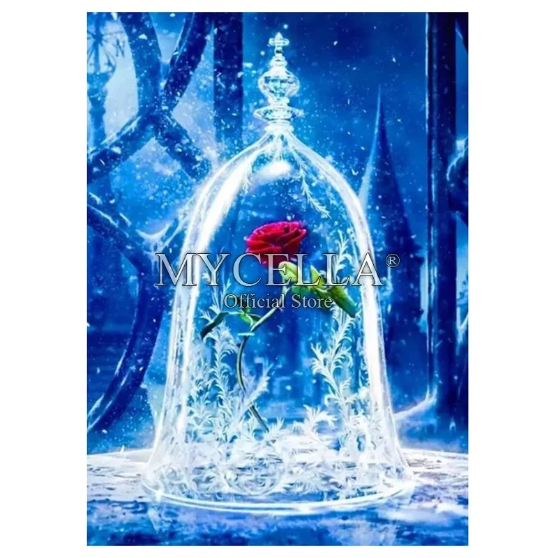 Beauty And The Beast Rose Flower 5d Diamond Painting Kit Diamond Embroidery Cross Stitch Diy Rhinestone Mosaic Full Wall Decor Diamond Painting Cross Stitch Aliexpress