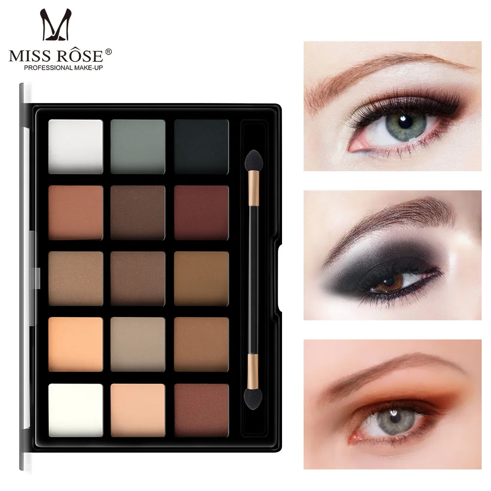 MISS ROSE New 15 Color Eyeshadow Pearl Matte Eye Shadow Professional Pearly Makeup Multicolor Eye Shadow Makeup Set NL MISS ROSE New 15 Color Eyeshadow Pearl Matte Eye Shadow Professional Pearly Makeup Multicolor Eye Shadow Makeup Set NL