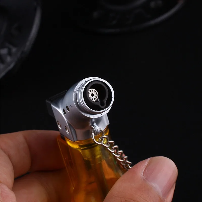 

Visible Butane Gas Turbine Lighter Fireproof Metal Windproof Lighter Gun 1300 C Wine bottle lighter New