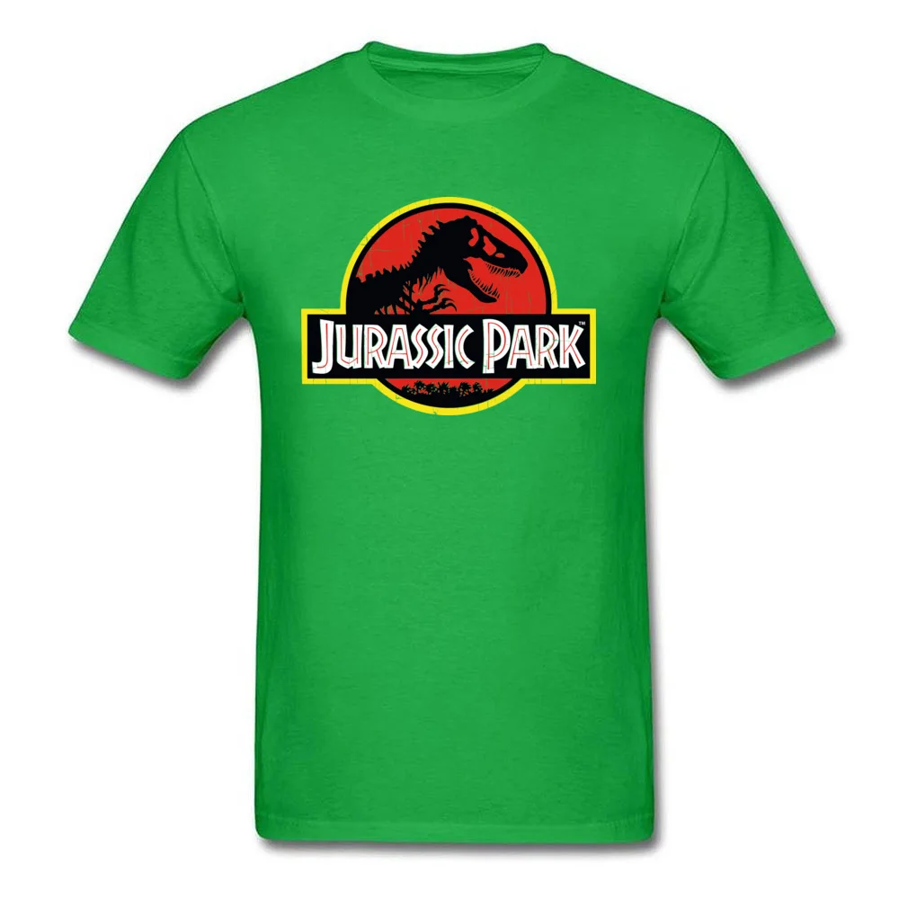 Fashion Jurassic Park Design Short Sleeve T-shirts ostern Day O Neck Cotton Tops Shirts for Men T-shirts Casual Jurassic Park green