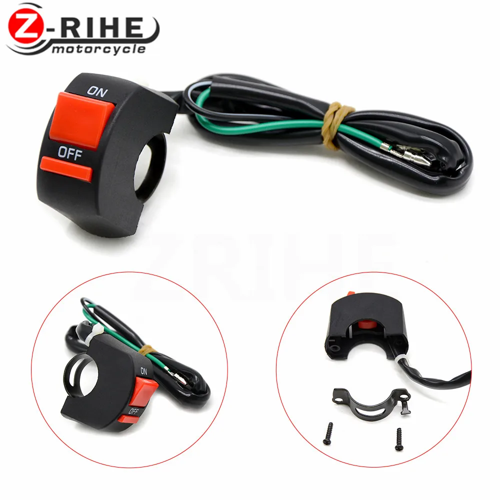 Universal Motorcycle Handlebar Mount On-Off Button Switch Double Flash Dangerous Lamp Controller Headlamp Switch