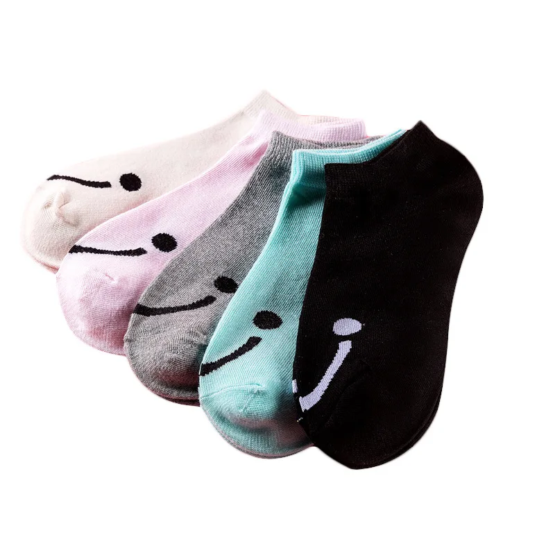 5 пар/лот Для женщин Симпатичные носки Творческий Повседневное Хлопок Смешной смайлик носки для женщин девочек Мода горячая распродажа