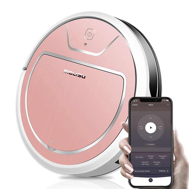 

MOLISU V8S Pro Robot Vacuum Cleaner with APP Remote Control, 2000Pa Strong Suction System for Various Floors and Thin Carpet
