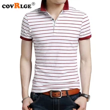 Covrlge 2018 Summer Men Polo Shirt Fashion Business Casual Male Polos Striped Tee Shirt for Man