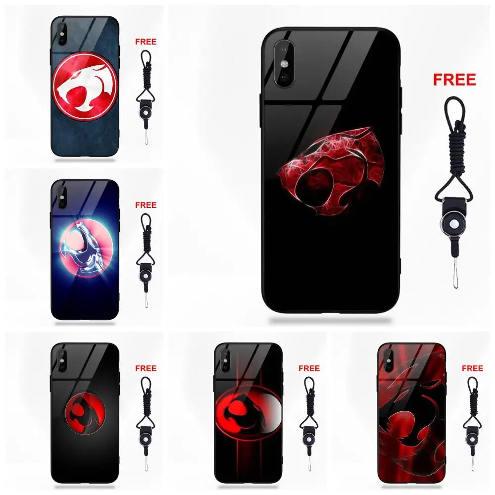 

Thundercats Logo For Apple iPhone 5 5C 5S SE 6 6S 7 8 Plus X XS Max XR Rubber Soft TPU Frame Tempered Glass Cell Phone Case