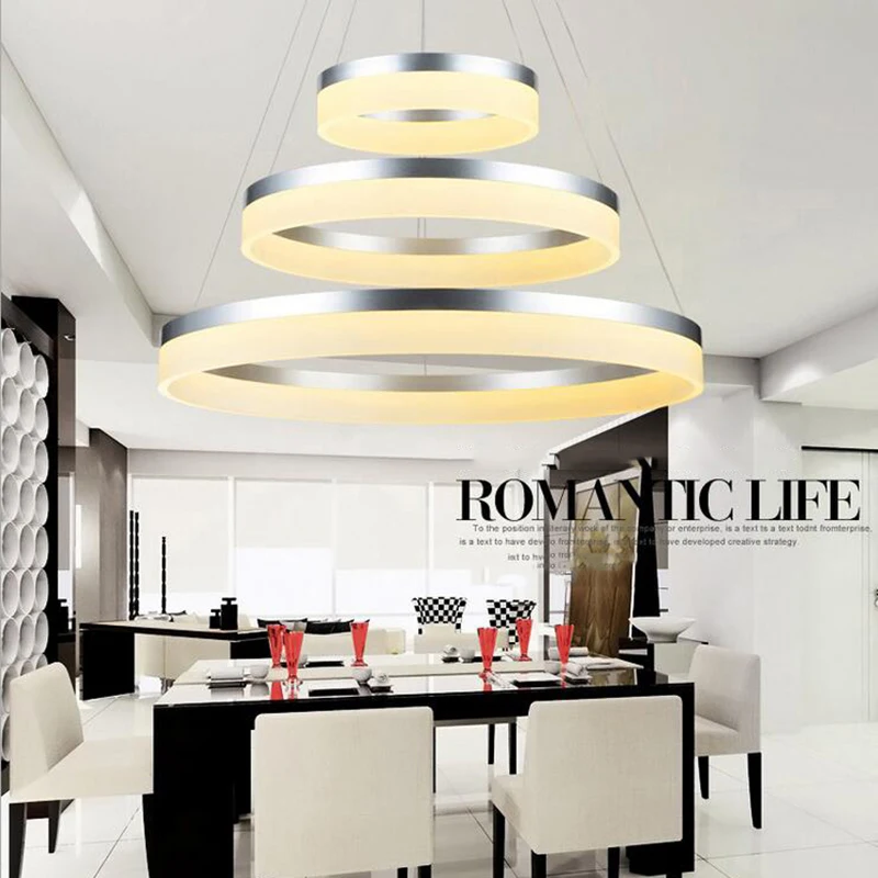 Moderne hanglampen voor woonkamer eetkamer 3/2/1 Cirkel Ringen acryl ... Moderne hanglampen voor woonkamer eetkamer 3/2/1 Cirkel Ringen acryl ...