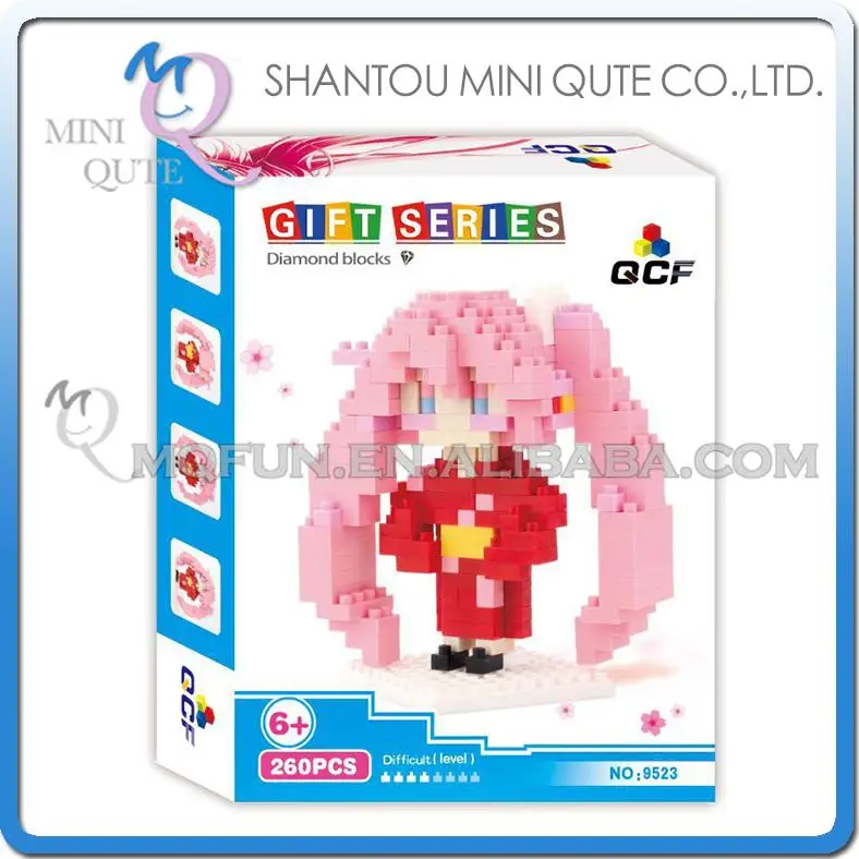 128pcs/lot Mini Qute QCF Kawaii Anime Hatsune Miku nano plastic building blocks brick cartoon model educational toy gift NO.9523 | Игрушки и