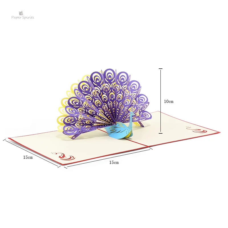 3D карты день рождения Спасибо карты подарок поздравительные открытки Винтаж вырезание из бумаги всплывающие лазерные резки Павлин настроить приглашения