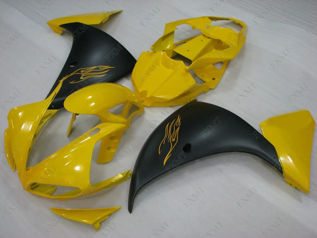 Motorcycle Fairing YZFR1 2009 2011 09 10 Yellow Black Plastic Fairings
