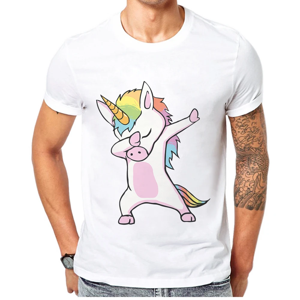 

Hot Sale Mens Tshirts Cotton Skull Dabbing Men T Shirt Unicorn T-Shirt Short Sleeve Hip Hop Style Man T Shirts Printing Male Tee