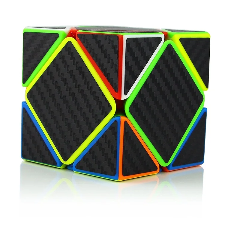 

Zcube Skew Speed Magic Cube Puzzle Carbon Fiber Sticker for Kids Intelligence Development Speed Stress cube Cubing Tri-spinner