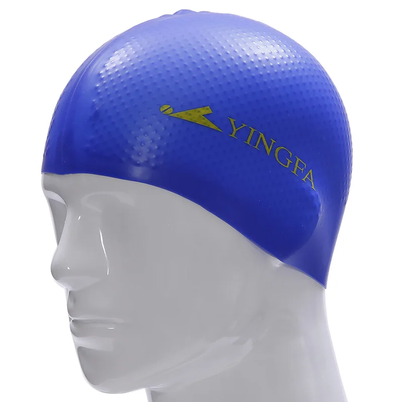 Silicone Swimming Cap For Men Women Children Kids Long Hair Hood Ultrathin Hat Protect Ears Waterproof New Arrival - Цвет: 3-cai blue