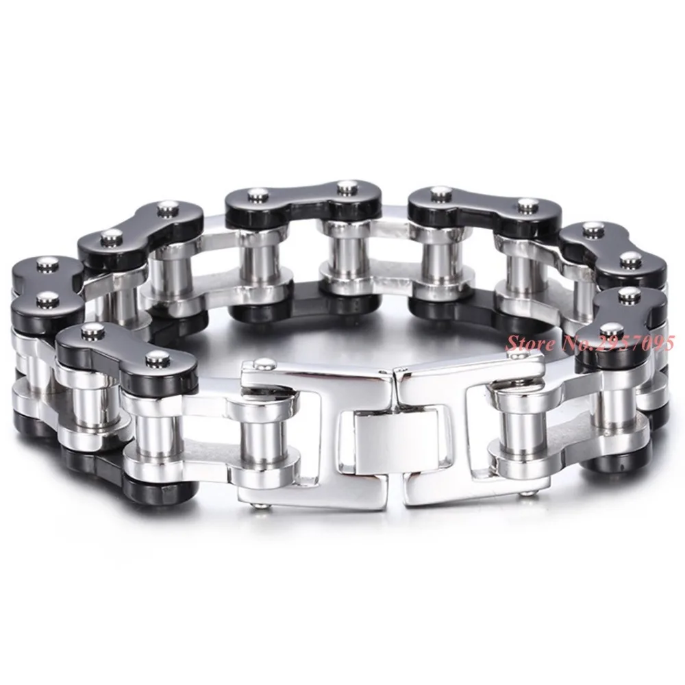 23cm*20mm Punk Stainless Steel Bracelet Men Biker Bicycle Motorcycle Chain Men's Bracelets Mens Bracelets & Bangles