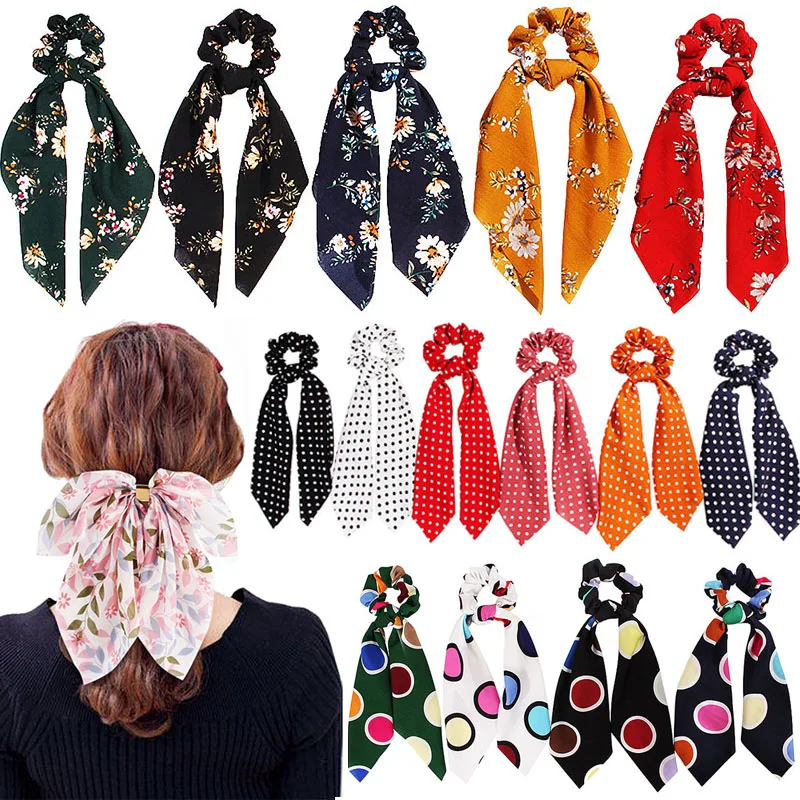 

Scrunchie Tassel Party Long Flower Seaside Dots Hair Accessories Elastic Wedding 44 Colors 1PC Beautiful Adjustable Hair Rope