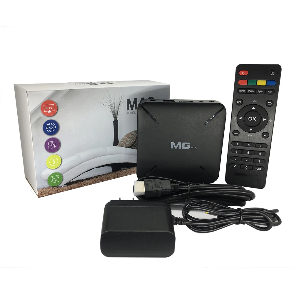 Xtream IPTV Box MG mini Linux система поддержки Stalker Ethernet встроенный WiFi 2 USB H.265 лучше чем