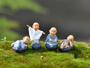 

4PCS/The little monk/fairy garden gnome/terraium decoration/resin crafts/bonsai/DIY material/children gifts/
