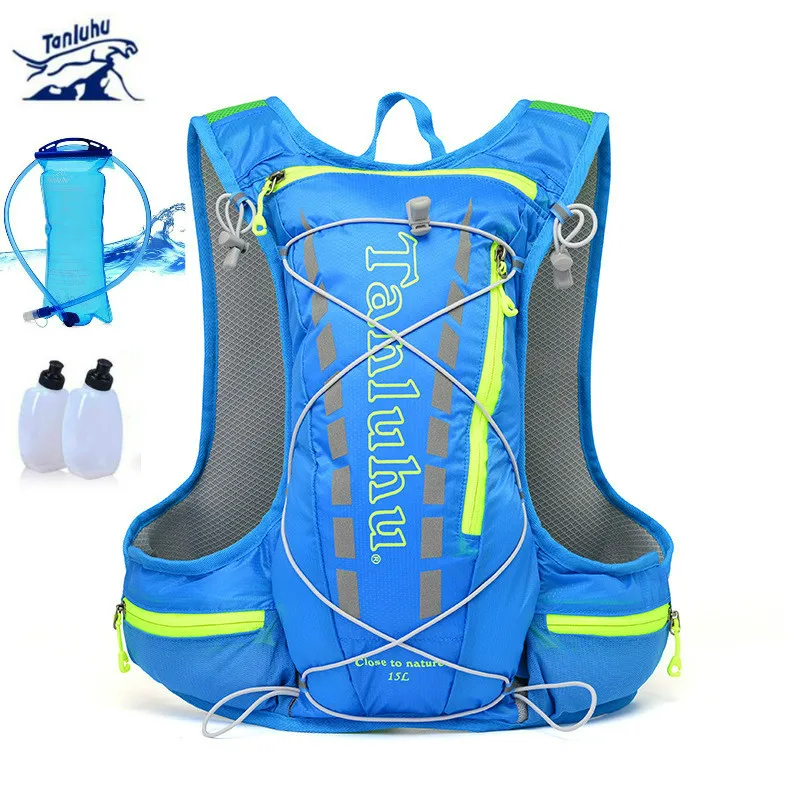 TANLUHU, мужской, Женский нейлоновый рюкзак для бега, 15л, гидратационный рюкзак, ультралегкий, дышащий, для велоспорта, пешего туризма, марафона, сумка для воды, рюкзак