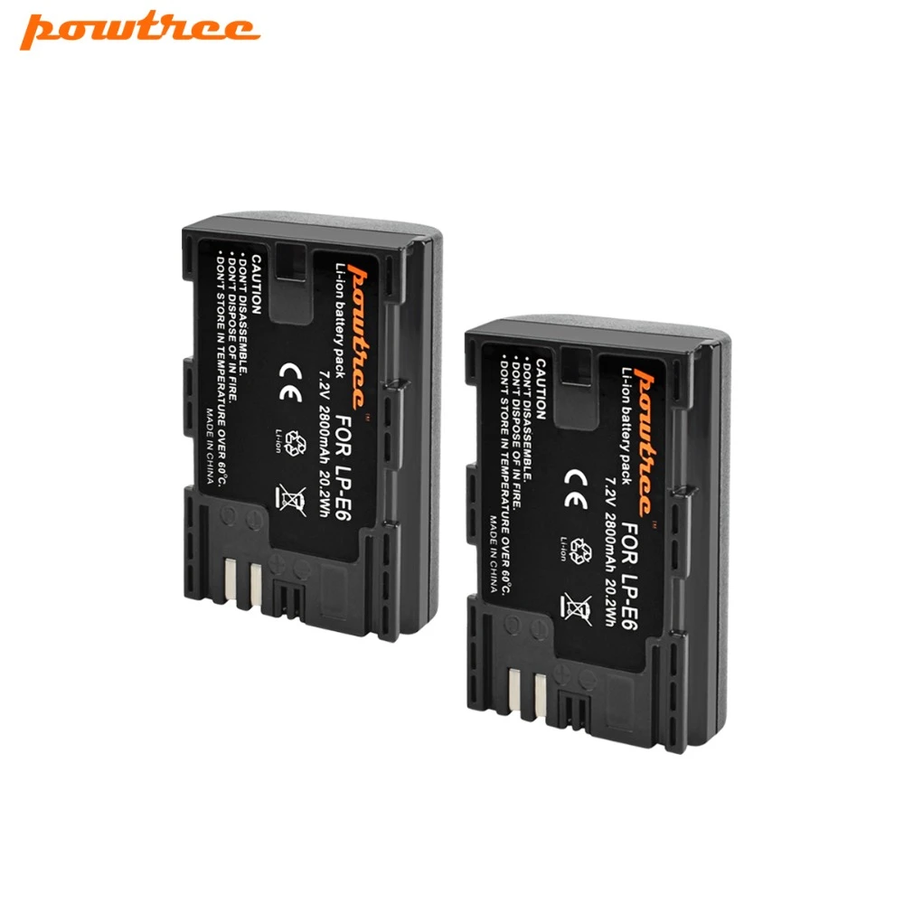 2X Камера Батарея из LP-E6 LPE6 LP E6 для Canon 5D Mark II Mark III EOS 6D 7D 60D 60Da 70D 80D DSLR L10 - Цвет: 2 Pack Batteries