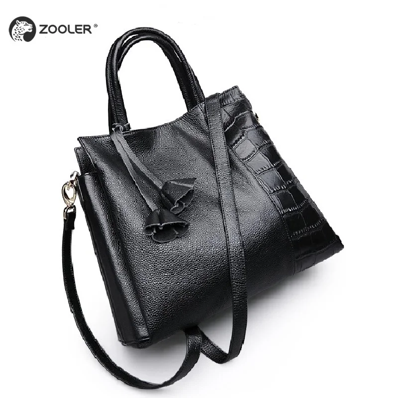 Женская сумка тоут ZOOLER черная из натуральной кожи на плечо офисная с ручкой #926|bolsa