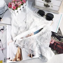 Женский комплект с бюстгальтером летний сексуальный кружевной удобный Ультратонкий Прозрачный Женский комплект с бюстгальтером белый черный без подкладки полная чашка однотонный BYdk270