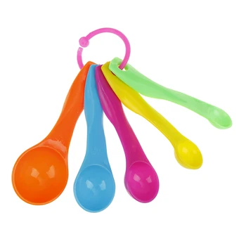

5PCS/Set Plastic Measuring Spoons (1/2.5/5/7.5/15) g/ml Coffee Spoon Baking Tools Mini Size Colorful 2 Scale