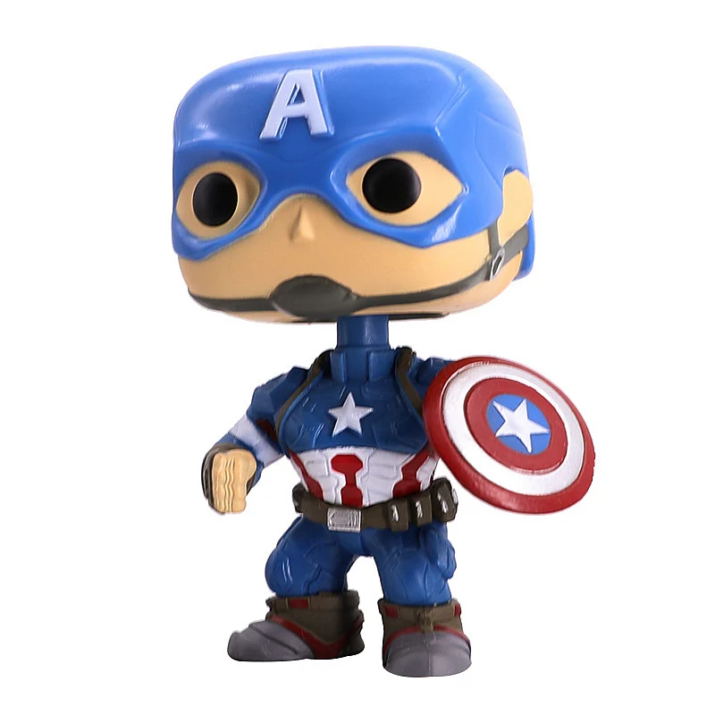 

Marvel Avengers Figure Captain America 10cm Action Figure Captain Hot Toys Spring Head Car Decoration