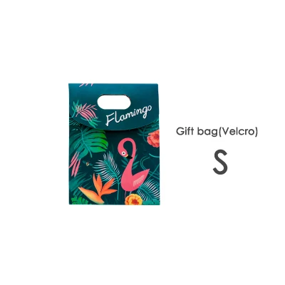 1 шт., Модная креативная бумага с фламинго, Подарочная сумка, подарочная упаковка, сумка, товары для праздника - Цвет: Gift bag(Velcro) S