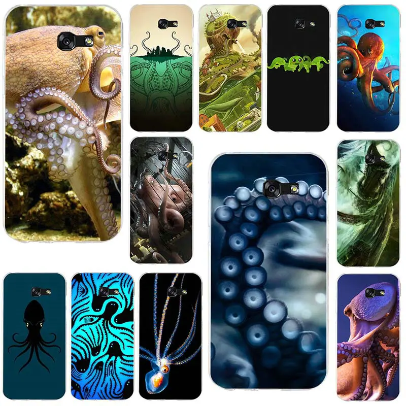For Samsung Galaxy A3 A5 A7 J1 J2 J3 J4 J5 J6 J7 2016 2017 2018 Coque Shell Soft TPU Silicone Phone Cases Cute Cartoon Octopus |