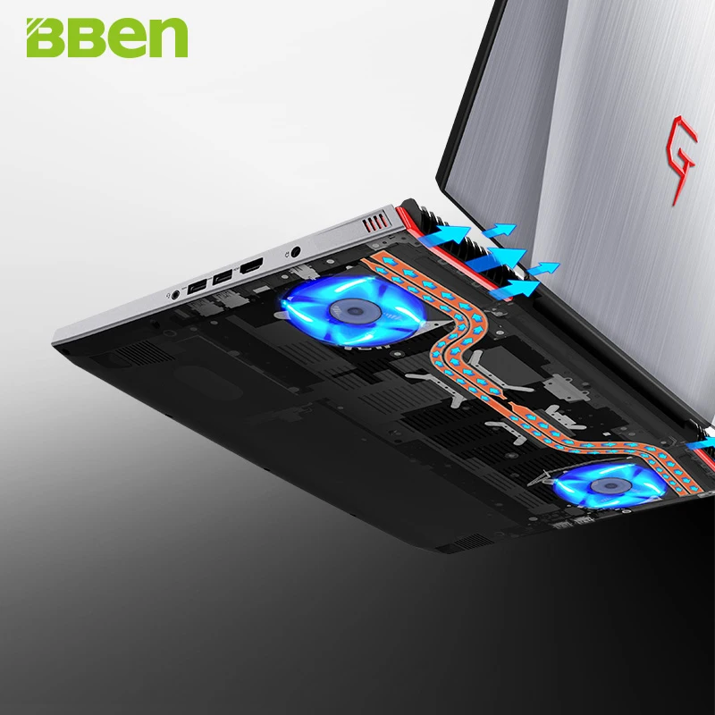 BBEN 15.6'' Laptop NVIDIA GTX1060 Intel i7 7700HQ Kabylake 16GB RAM 128GB SSD 1T HDD RGB Backlit Keyboard Windows 10 Metal Case