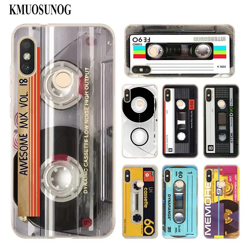 

Transparent Soft Silicone Phone Case Classical Old Cassette for Xiaomi A1 A2 8 F1 Redmi S2 Note 4X 5 6 5A 6A Pro Lite Plus