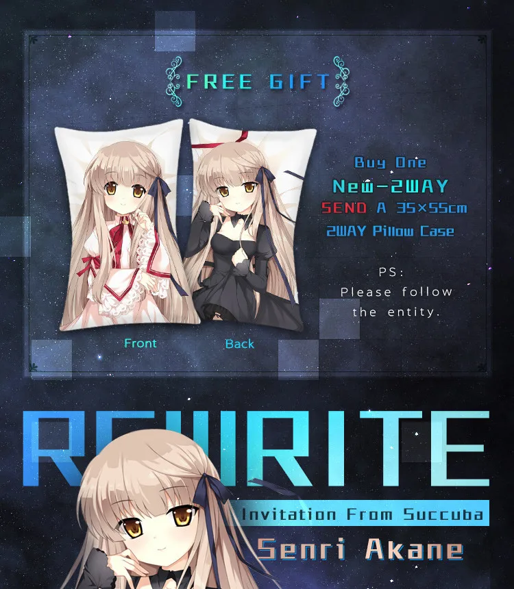 Anime Rewrite Senri Akane Hugging Body Pillow Case Cover New 2way Fabric Long Otaku Adult Pillowcase 35 55 160 50cm Body Pillow Case Pillow Casebody Pillow Cases Covers Aliexpress