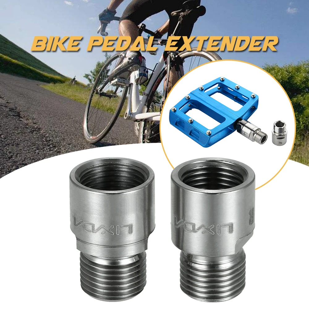 Lixada Left Right Bike Pedal Extenders 9/16 Inch Pedal Adapters Spacers