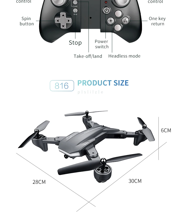 Visuo XS816 складной Дрон с двойной камерой 4K WiFi FPV селфи широкоугольный оптический поток позиционирования RC Квадрокоптер вертолет игрушки