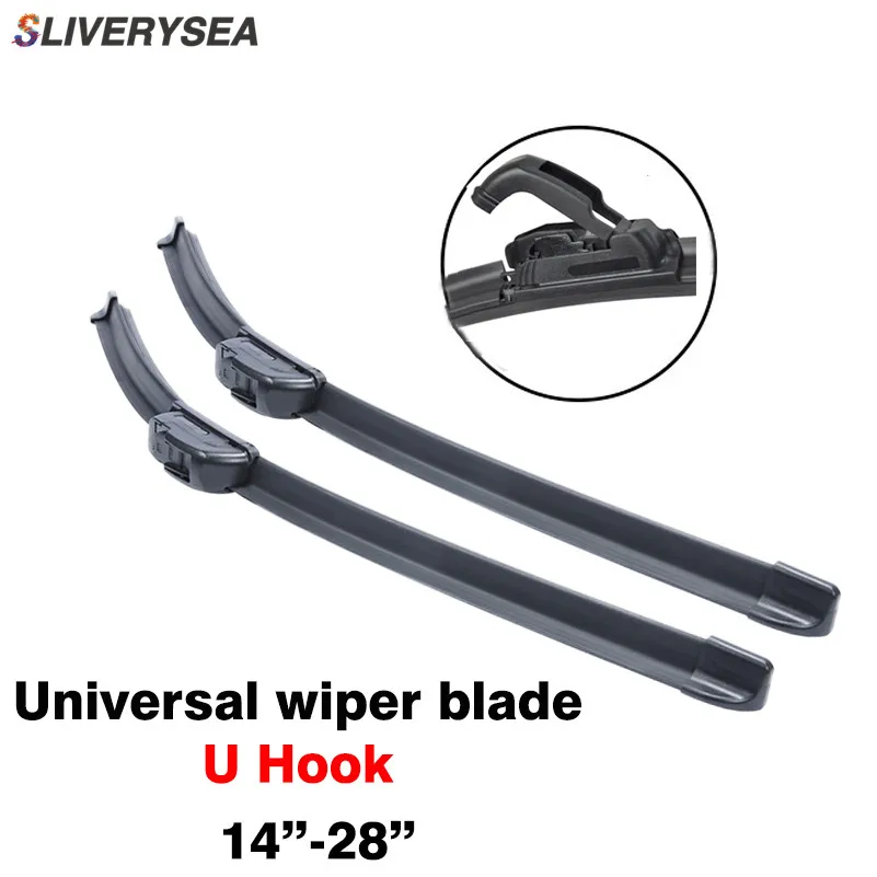 

15'' - 28''inch Universal U Hook U-type Frameless Wipers Top Quality Silicone Rubber Blade Soft Car Windshield Windscreen
