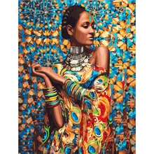 Сделай сам, полный квадрат, алмазная вышивка, Африканская женщина фото на заказ, алмазная живопись, вышивка крестиком, 3D, Алмазная мозаика, декор JS1541