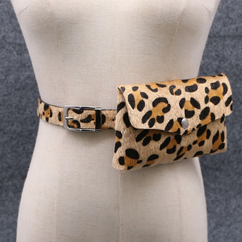 

Velvet Suede Brand Designer Luxury Women Waist Bag Small Female Leopard Printing Funny Pack Fur Chest Bag Mini Belt Bag for Lady