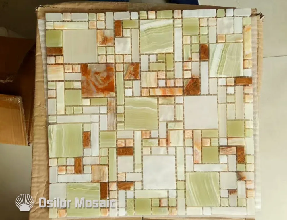 Natural color stone marble mosaic tile jade mosaic tile for home