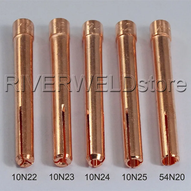 

TIG Collets KIT 10N22 10N23 10N24 10N25 54N20 Fit TIG Welding Torch PTA SR DB WP 17 18 26 Series,5pcs