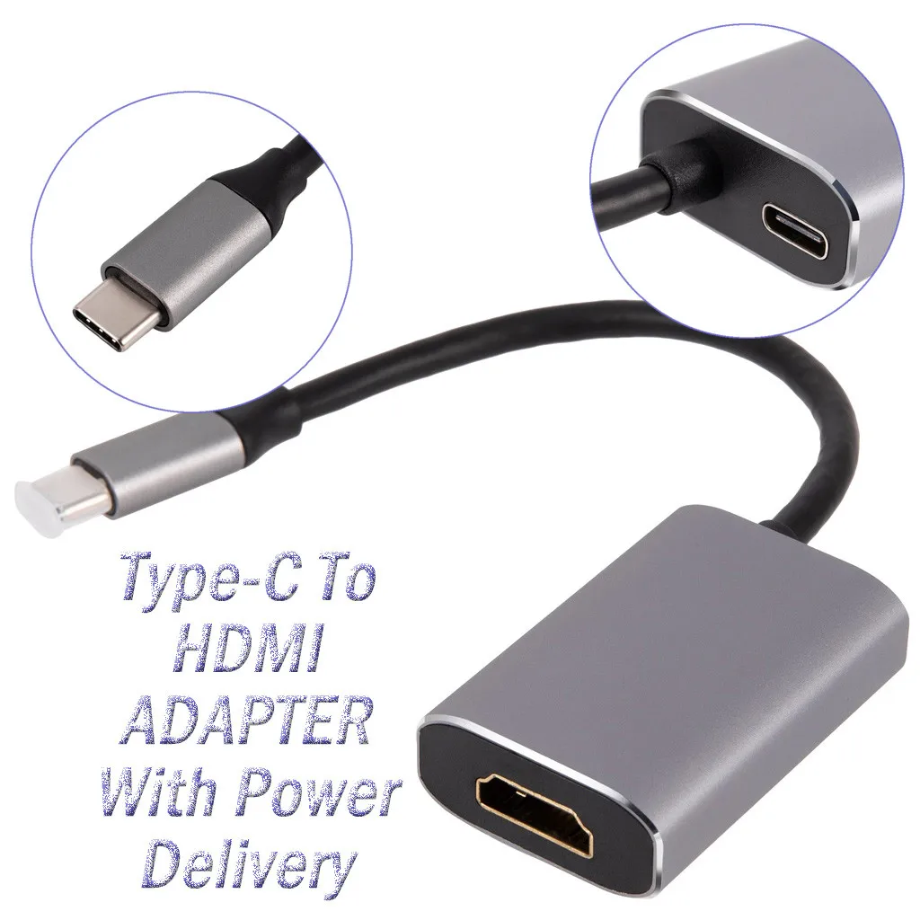 

2019 new hot USB C 10GPBS To HDMI Adapter HD 4K/60Hz Digital AV 100W Adapter Power Delivery Purchasing