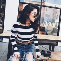Momoluna  2017 Woman summer striped poncho Crop cropped jersey sweaters and pullovers pull femme kleding vrouwen trui