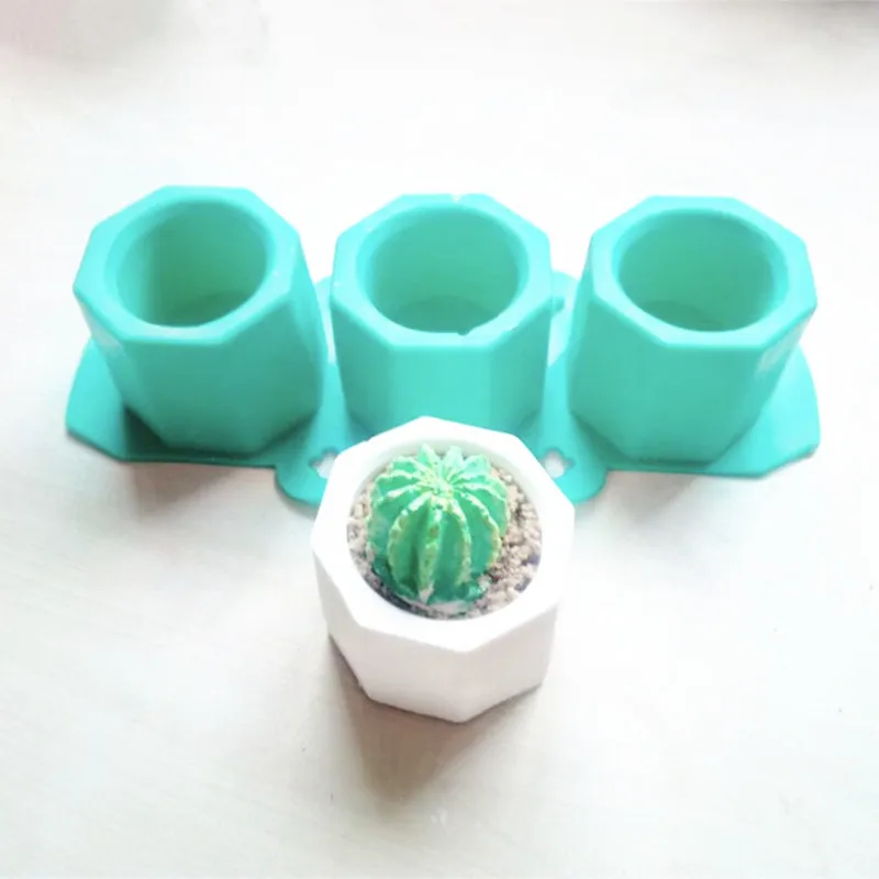 Couleur Al/éatoire Trou Polygonal Ciment Pot Moule en B/éton Multi-Viande Pot Ciment dargile Moule Ciment Silicone