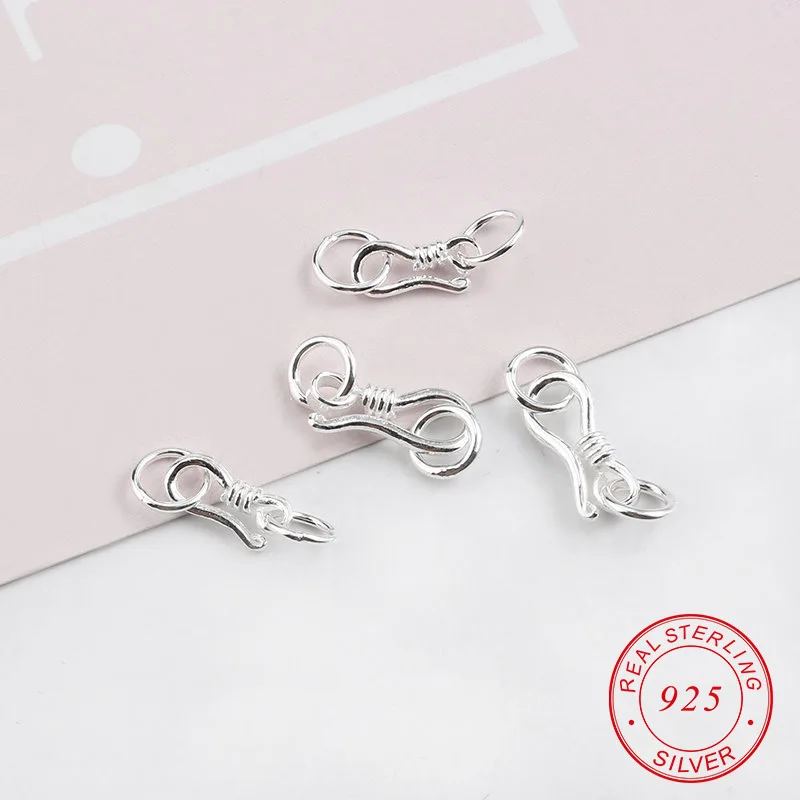 One piece S shape 925 sterling silver Clasps Double closed jump ring