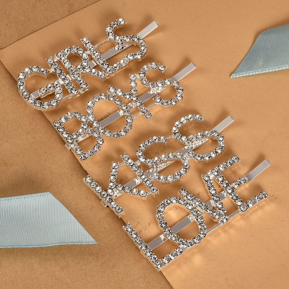 

Women Girls Crystal Rhinestone Words Hairpin Hair Barrette Hair Clips Headwear