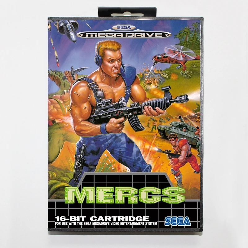 

Sega MD games card - Mercs with box for Sega MegaDrive Video Game Console 16 bit MD card