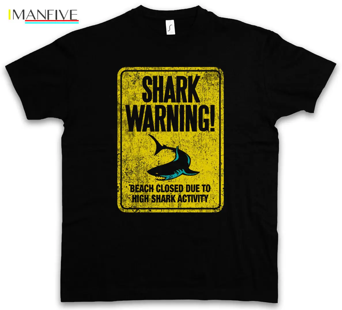 

SHARK WARNING SIGN II T-SHIRT Hai Surfer Surfing Diver Taucher Strand T Shirt Discount 100 % Cotton T Shirt For Men'S