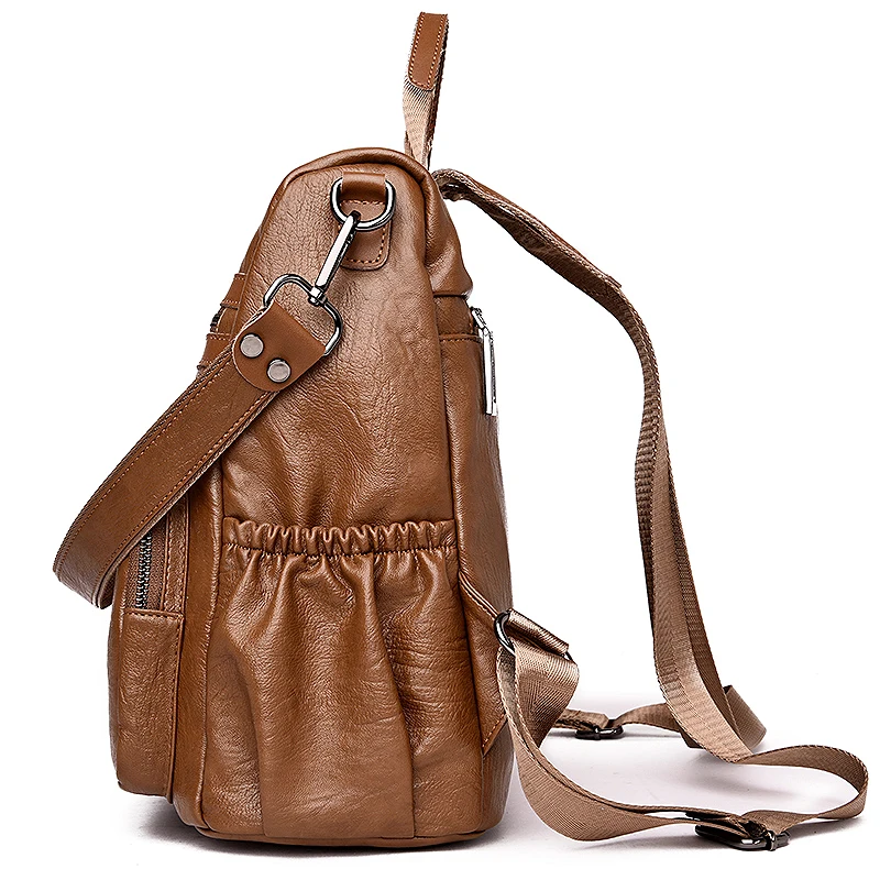 Винтажный женский рюкзак от известного бренда, кожаная женская сумка, простая сумка для книг, большая Вместительная дорожная сумка, сумки на плечо для женщин