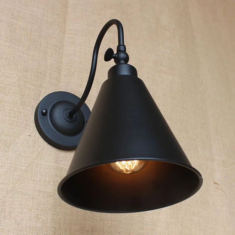 المعاصرة الرجعية خمر علوي أسود اديسون جدار معدني مصباح ل ورشة الحمام غرفة نوم بهو شرفة الغرور أضواء E27